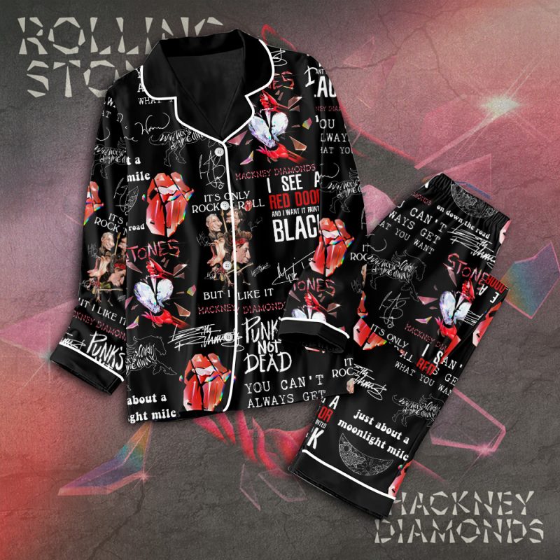 The Rolling Stones Button Down Pajamas Set PMG1163