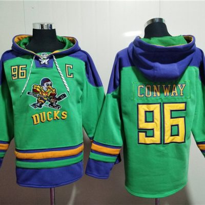Anaheim Ducks #96 Charlie Conway Green Ageless Lace-Up Pullover Hoodie