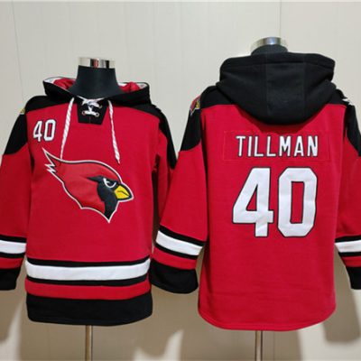 Arizona Cardinals #40 Pat Tillman Red Ageless Lace-Up Pullover Hoodie