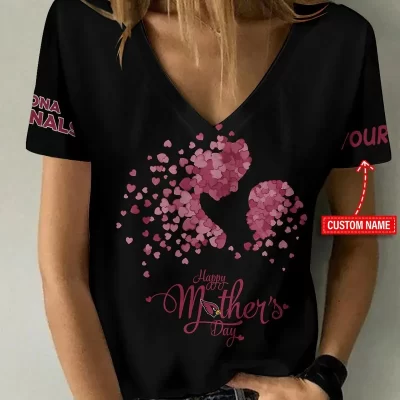 Arizona Cardinals Happy Mother's Day Summer Women V-neck T-shirt  VNT1000