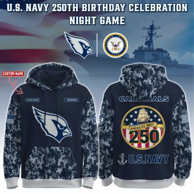 Arizona Cardinals Navy 250th Birthday Unisex Performance Hoodie