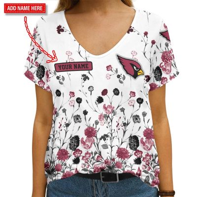 Arizona Cardinals Personalized V-neck Women T-shirt VNT1005