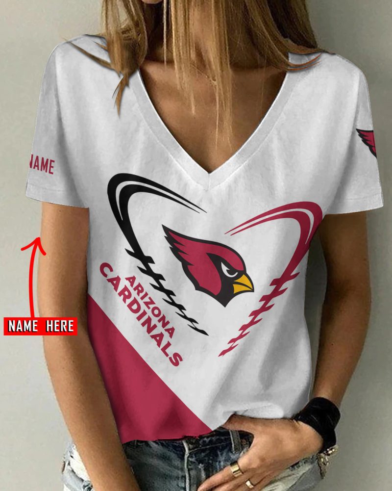 Arizona Cardinals Personalized V-neck Women T-shirt  VNT1010
