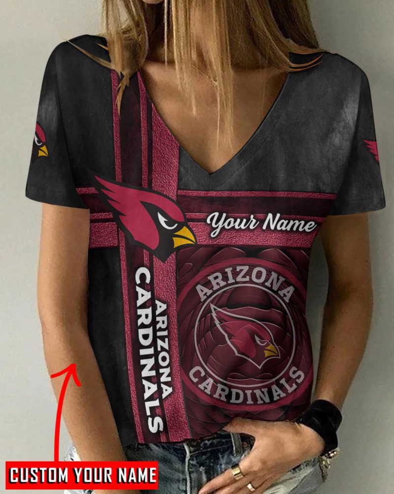 Arizona Cardinals Personalized V-neck Women T-shirt  VNT1011