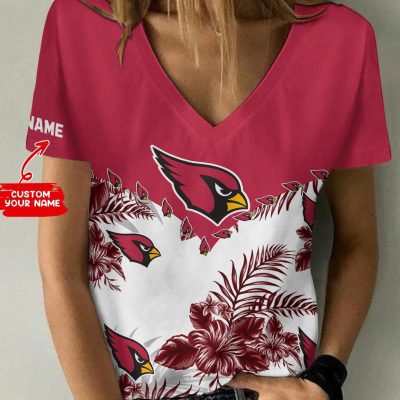 Arizona Cardinals Personalized V-neck Women T-shirt  VNT1014