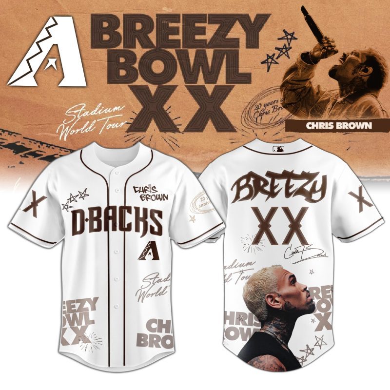 Arizona Diamondbacks MLB x Chris Brown Breezy Bowl XX Stadium World Tour Personalized Baseball Jersey For Fans