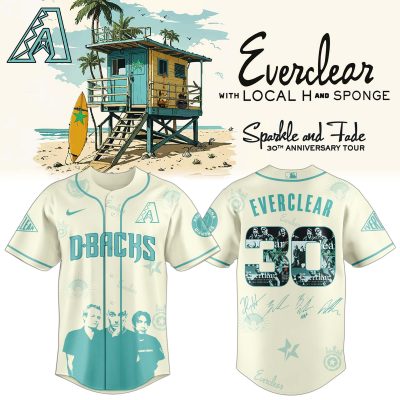 Arizona Diamondbacks MLB x Everclear 30th Anniversary Tour Personalized Baseball Jersey For Fans