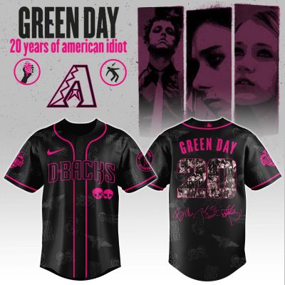 Arizona Diamondbacks MLB x Green Day 20th Anniversary Tour Personalized Baseball Jersey For Fans