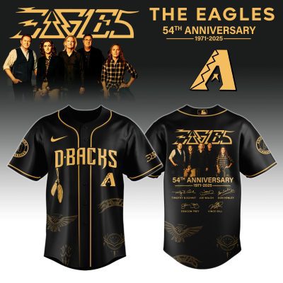 Arizona Diamondbacks MLB x The Eagles 54th Anniversary Tour Personalized Baseball Jersey For Fans
