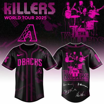 Arizona Diamondbacks MLB x The Killers 24th Anniversary Tour Personalized Baseball Jersey For Fans