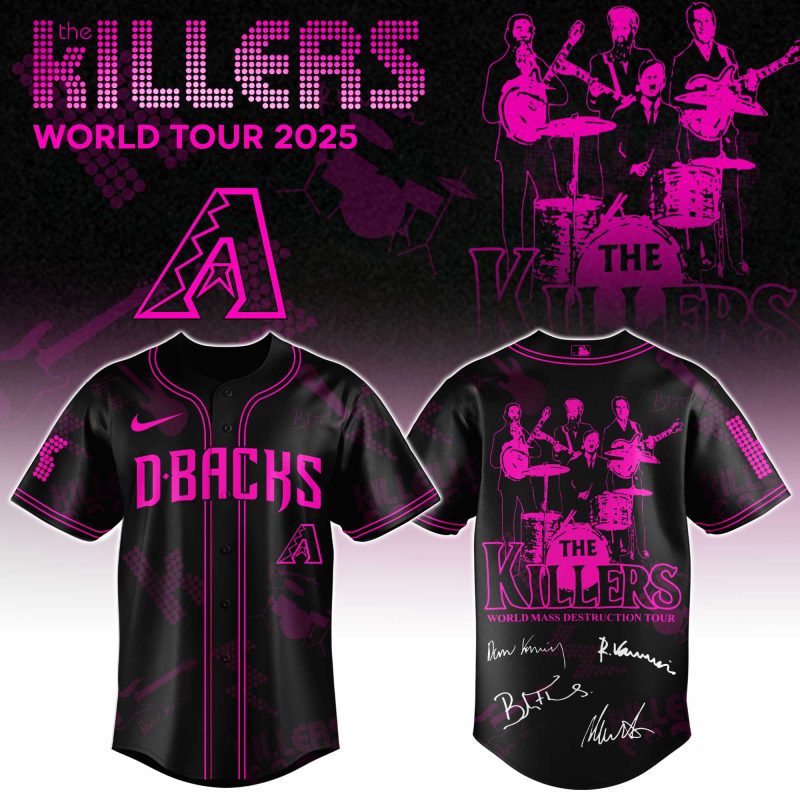 Arizona Diamondbacks MLB x The Killers 24th Anniversary Tour Personalized Baseball Jersey For Fans