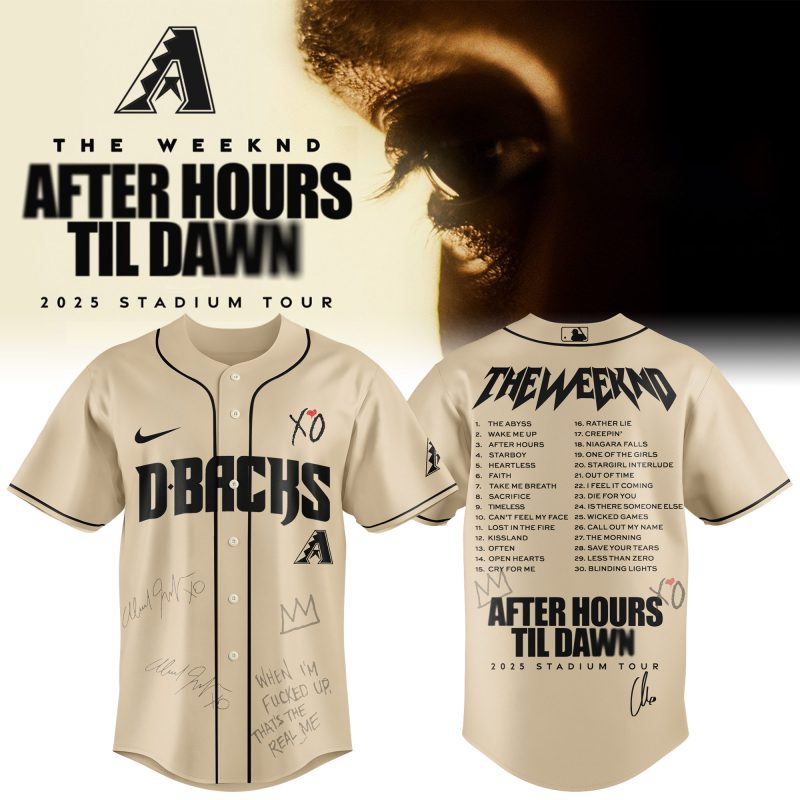 Arizona Diamondbacks MLB x The Weeknd After Hours Til Dawn Personalized Baseball Jersey For Fans