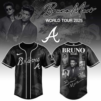 Atlanta Braves MLB x Bruno Mars at Park MGM Personalized Baseball Jersey For Fans