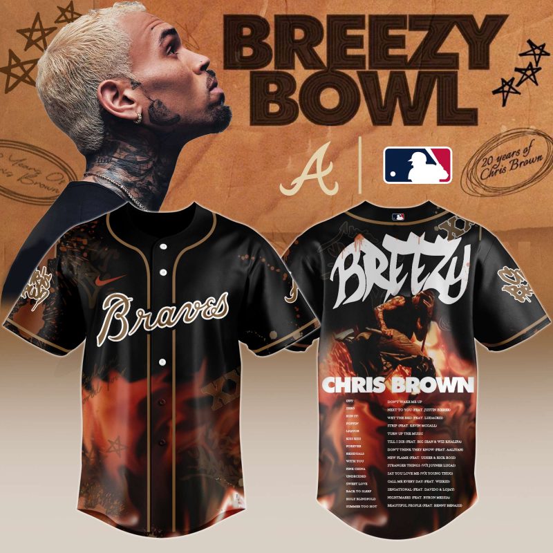 Atlanta Braves MLB x Chris Brown Breezy Bowl XX Stadium World Tour Personalized Baseball Jersey For Fans