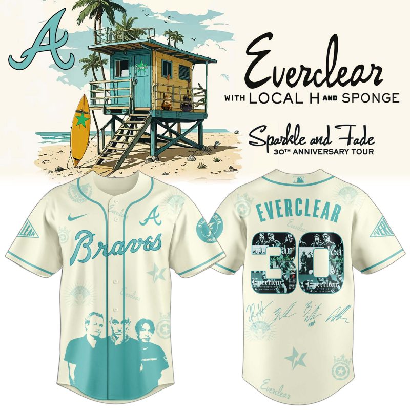 Atlanta Braves MLB x Everclear 30th Anniversary Tour Personalized Baseball Jersey For Fans