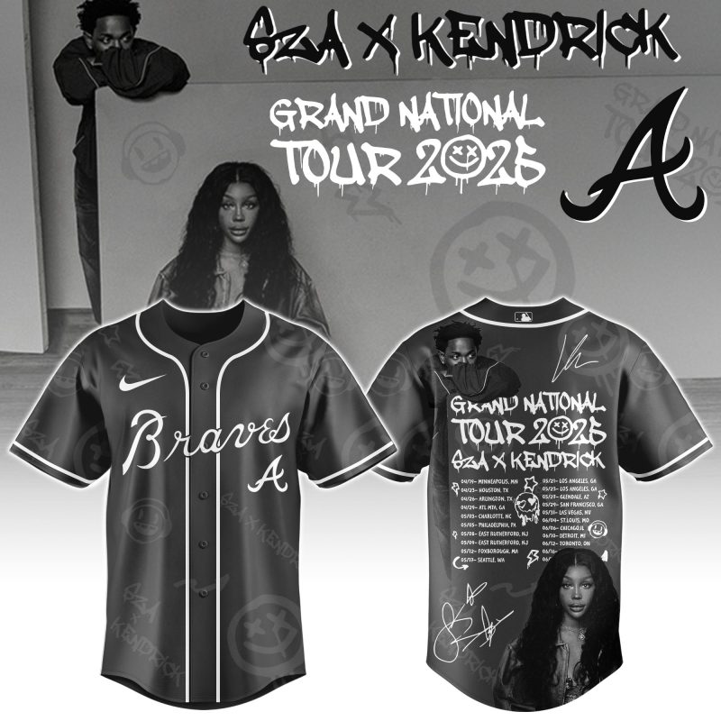 Atlanta Braves MLB x Kendrick Lamar x SZA Grand National Tour Personalized Baseball Jersey For Fans