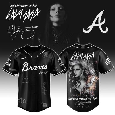 Atlanta Braves MLB x Lady Gaga The Mayhem Ball Tour Personalized Baseball Jersey For Fans