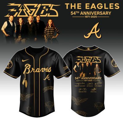 Atlanta Braves MLB x The Eagles 54th Anniversary Tour Personalized Baseball Jersey For Fans