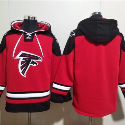 Atlanta Falcons Blank Red Ageless Lace-Up Pullover Hoodie