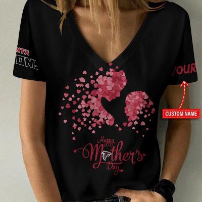 Atlanta Falcons Happy Mother's Day Summer Women V-neck T-shirt  VNT1015