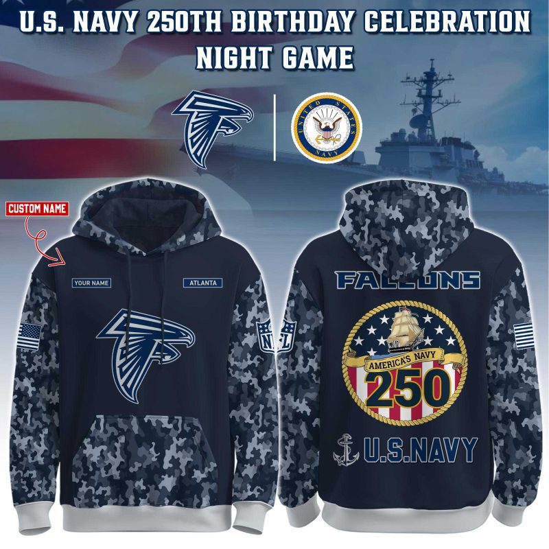 Atlanta Falcons Navy 250th Birthday Unisex Performance Hoodie