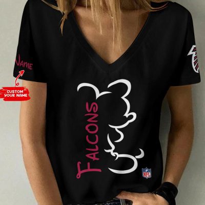 Atlanta Falcons Personalized V-neck Women T-shirt  VNT1019