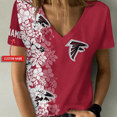 Atlanta Falcons Personalized V-neck Women T-shirt VNT1026