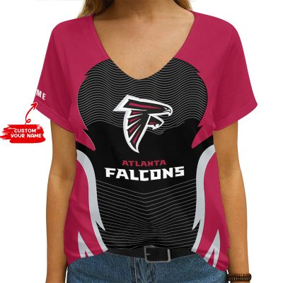 Atlanta Falcons Personalized V-neck Women T-shirt  VNT1029