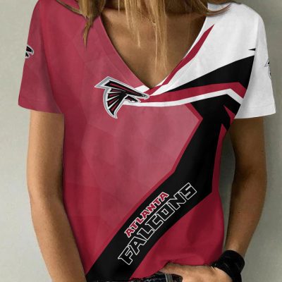 Atlanta Falcons V-neck Women T-shirt  VNT1016