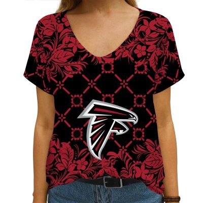 Atlanta Falcons V-neck Women T-shirt VNT1022