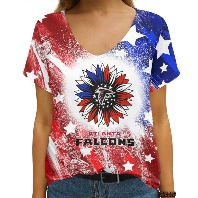 Atlanta Falcons V-neck Women T-shirt VNT1023