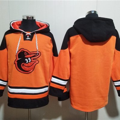 Baltimore Orioles Blank Orange Ageless Lace-Up Pullover Hoodie