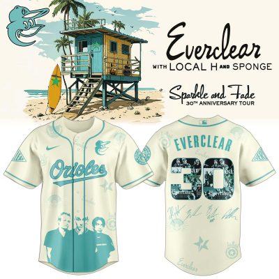Baltimore Orioles MLB x Everclear 30th Anniversary Tour Personalized Baseball Jersey For Fans