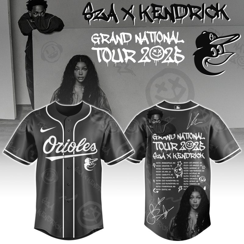 Baltimore Orioles MLB x Kendrick Lamar x SZA Grand National Tour Personalized Baseball Jersey For Fans