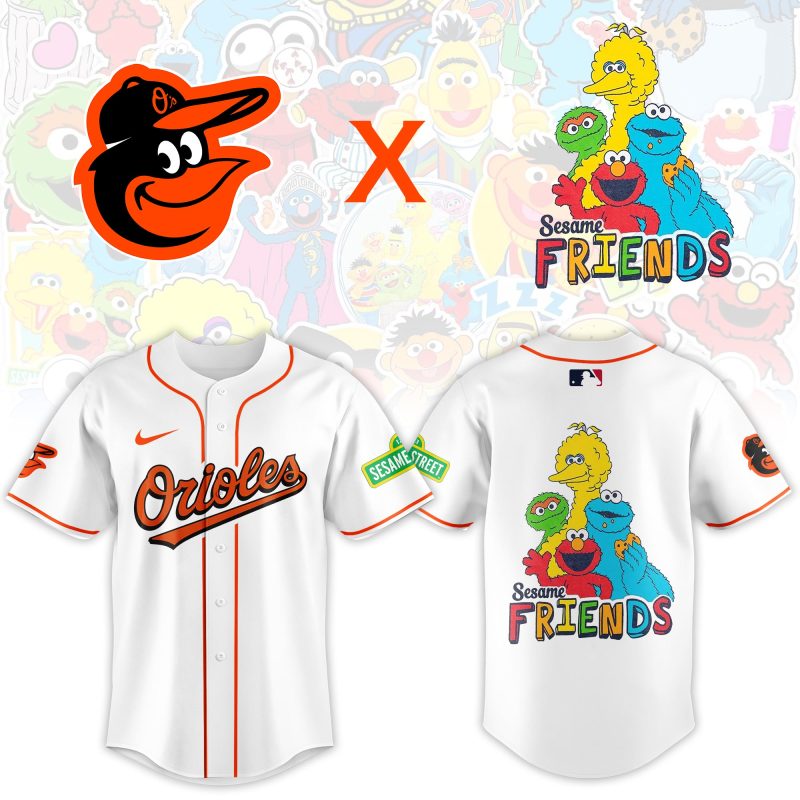 Baltimore Orioles MLB x Sesame Street Night Personalized Baseball Jersey For Fans