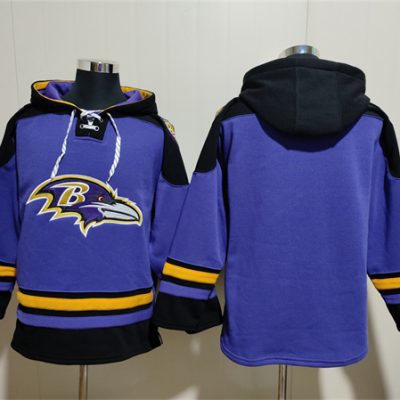 Baltimore Ravens Blank Ageless Lace-Up Pullover Hoodie