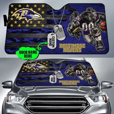 Baltimore Ravens Personalized Car Auto Windshield Sun Shade WSS1263