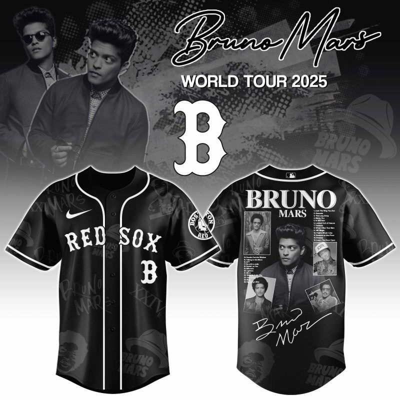 Boston Red Sox MLB x Bruno Mars at Park MGM Personalized Baseball Jersey For Fans
