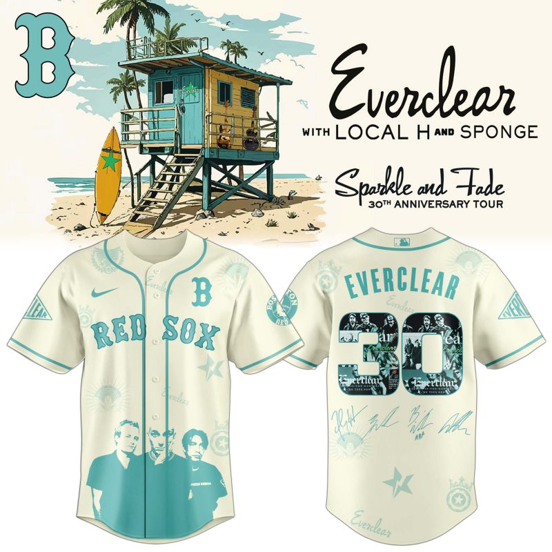 Boston Red Sox MLB x Everclear 30th Anniversary Tour Personalized Baseball Jersey For Fans