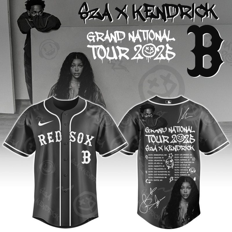 Boston Red Sox MLB x Kendrick Lamar x SZA Grand National Tour Personalized Baseball Jersey For Fans