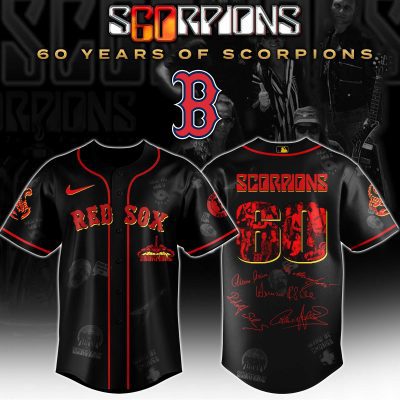 Boston Red Sox MLB x Scorpions 60th Anniversary Tour Personalized Baseball Jersey For Fans
