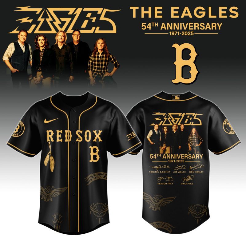 Boston Red Sox MLB x The Eagles 54th Anniversary Tour Personalized Baseball Jersey For Fans