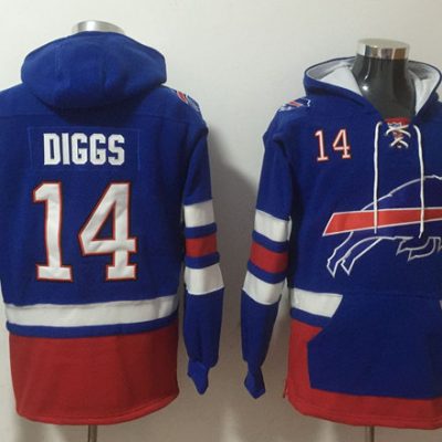Buffalo Bills #14 Stefon Diggs Blue Ageless Lace-Up Pullover Hoodie