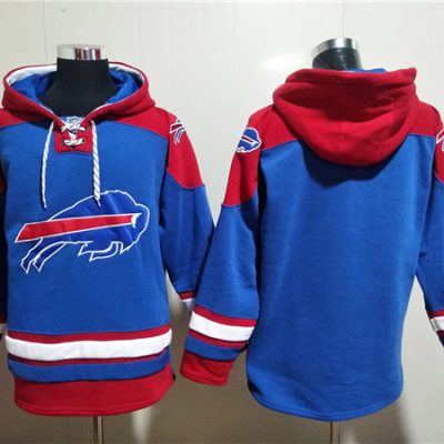 Buffalo Bills Blank Red/Blue Ageless Lace-Up Pullover Hoodie