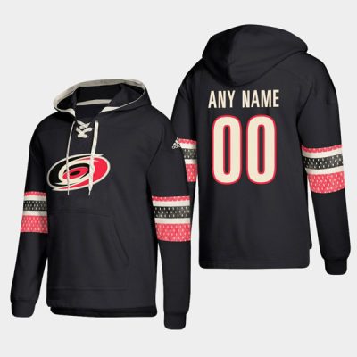 Carolina Hurricanes Active Player Custom Black Ageless Lace-Up Pullover Hoodie