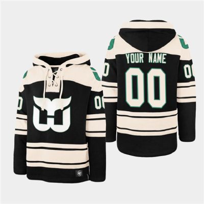 Carolina Hurricanes Active Player Custom Black Ageless Lace-Up Pullover Hoodie