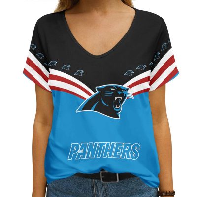 Carolina Panthers Personalized V-neck Women T-shirt VNT1072