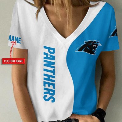 Carolina Panthers Personalized V-neck Women T-shirt VNT1073