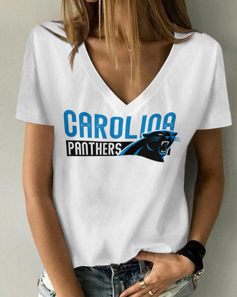 Carolina Panthers V-neck Women T-shirt  VNT1071