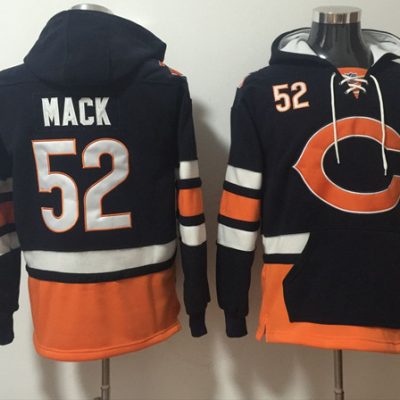 Chicago Bears #52 Khalil Mack Black Ageless Lace-Up Pullover Hoodie